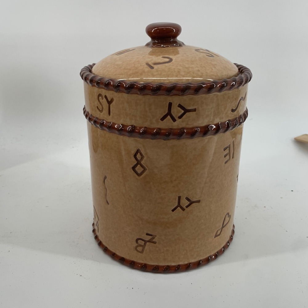 Montana Lifestyles Branded Ceramic Canister Western Cattle Brands 2003 Vintage